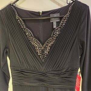 Adrianna Papell Black Size 4 Embellished Women's Dress